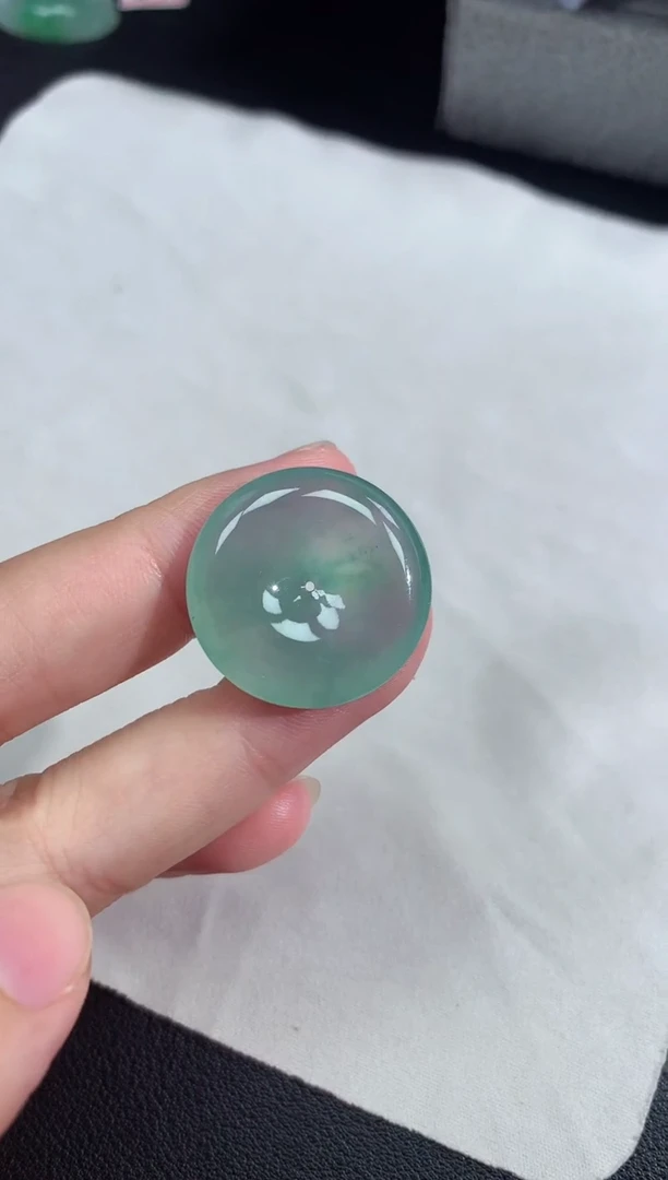 翡翠未镶嵌颈饰冰种晴水平安扣吊坠
