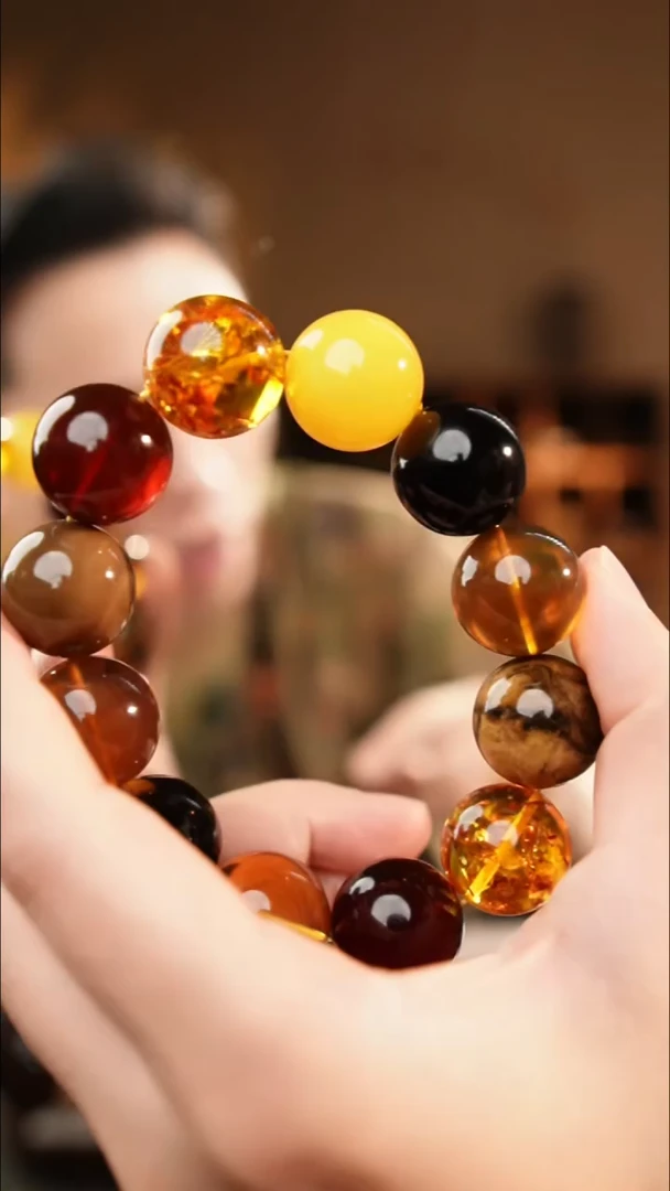 琥珀颈饰未镶嵌20+多宝手串