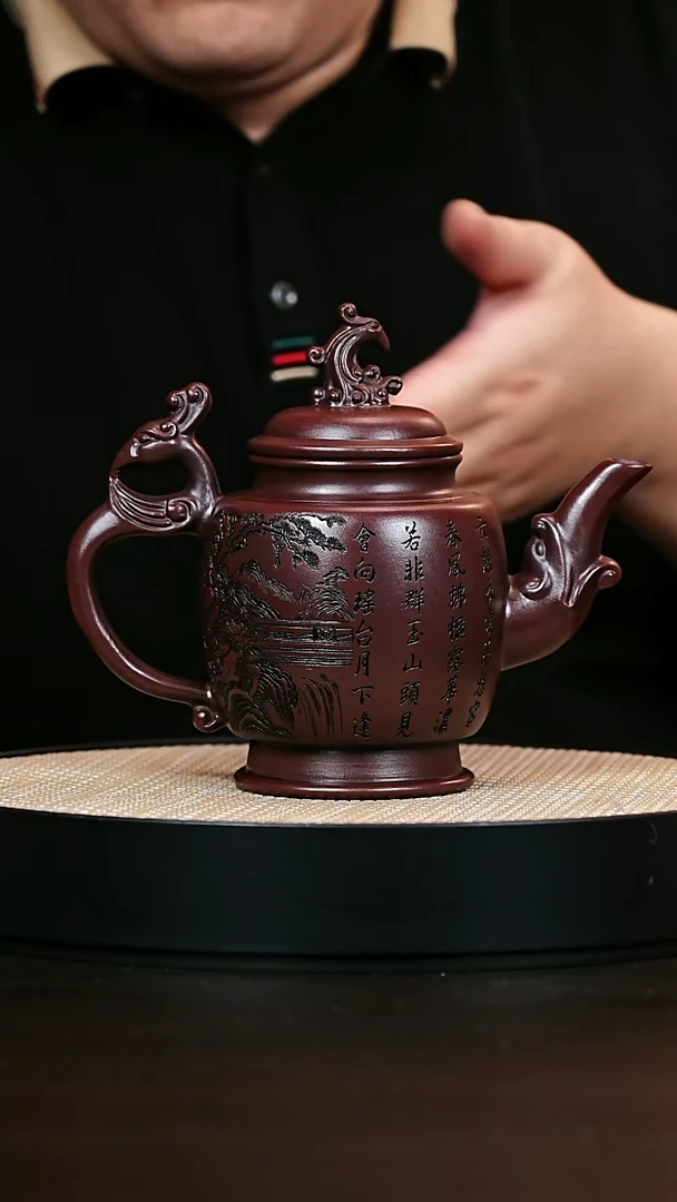 茶壶紫砂宫灯  明红砂