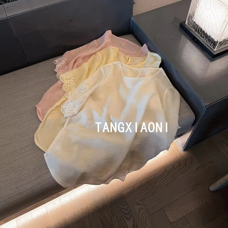 2店 水溶粉白【润玉潇潇】三色刺绣短袖