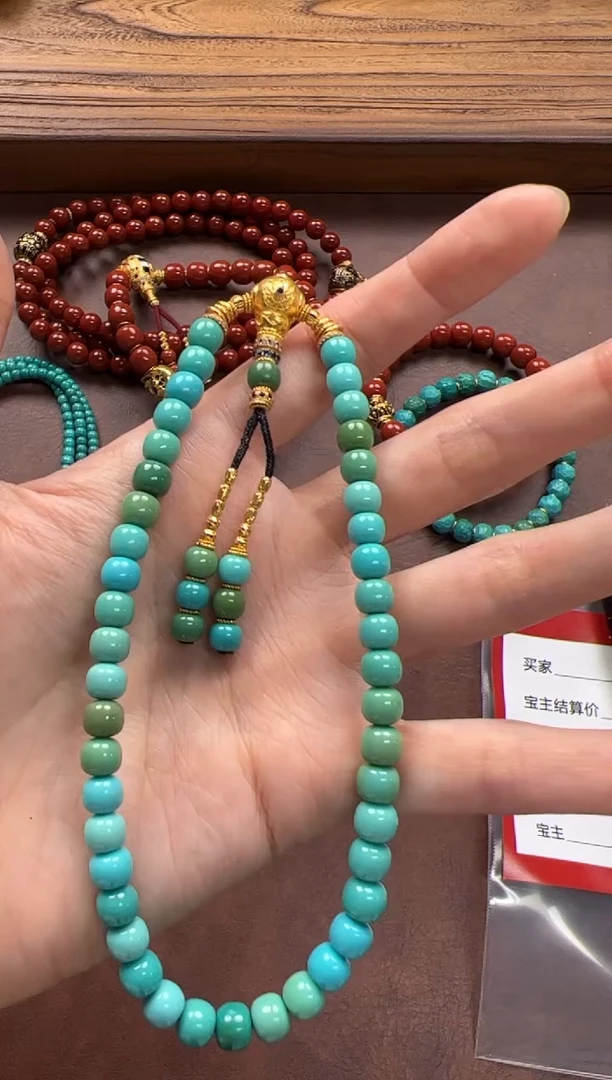 18K金镶嵌绿松石手串手串兰**～手串手串