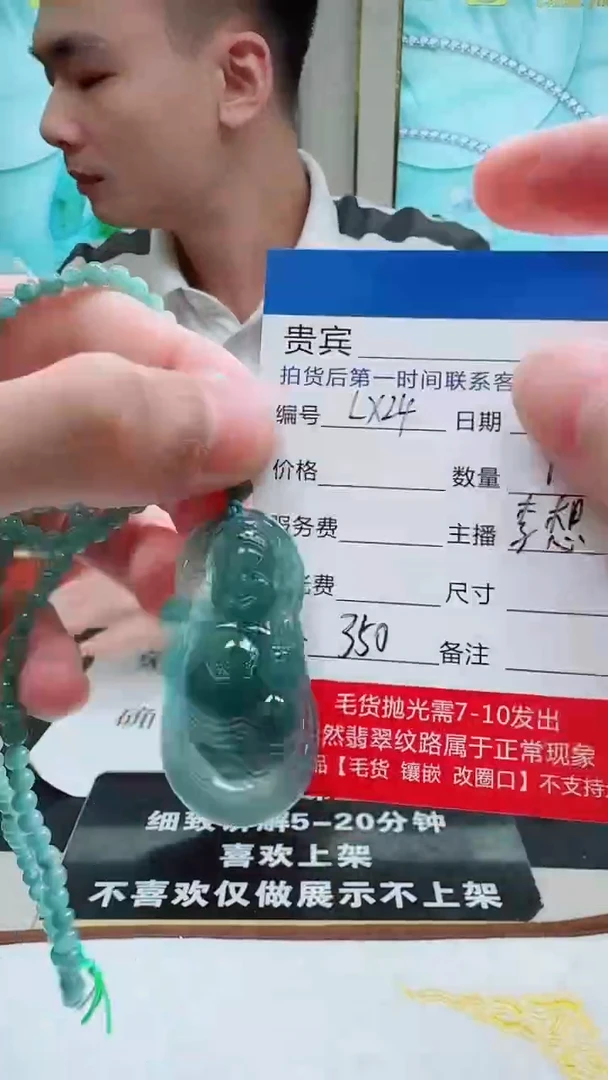 未镶嵌定制翡翠LX24翡翠吊坠带珠链-多样性发其一