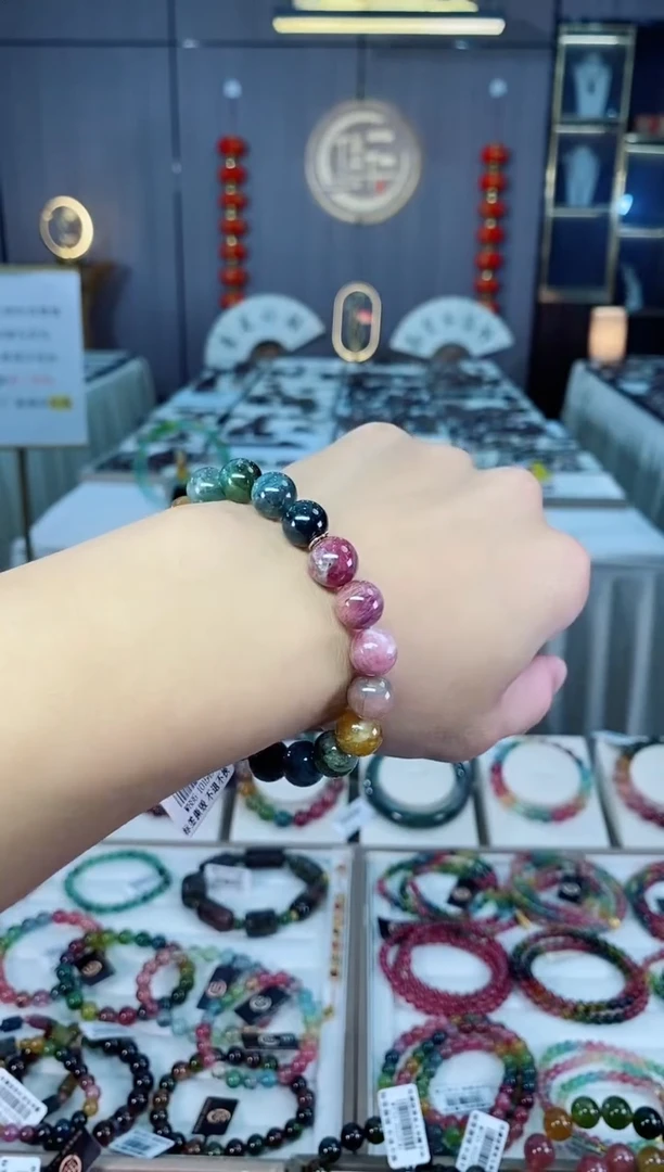 未镶嵌老矿碧玺单圈手串10mm+碧玺xion多样性发一条