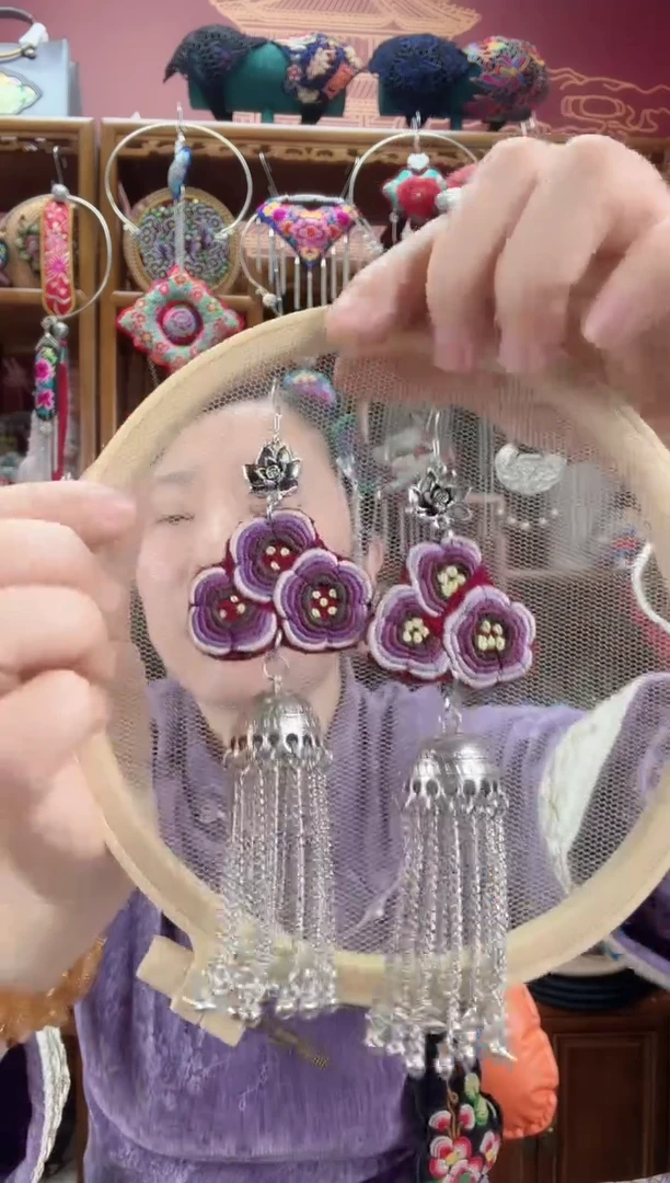 刺绣耳环33AB款甜甜家