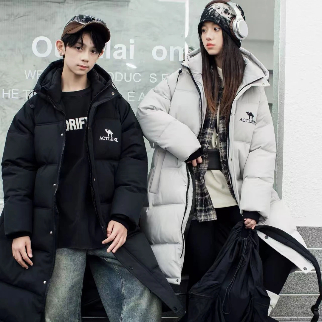 【实体品质】男童青少年冬季长款连帽派克棉服休闲加厚保暖913