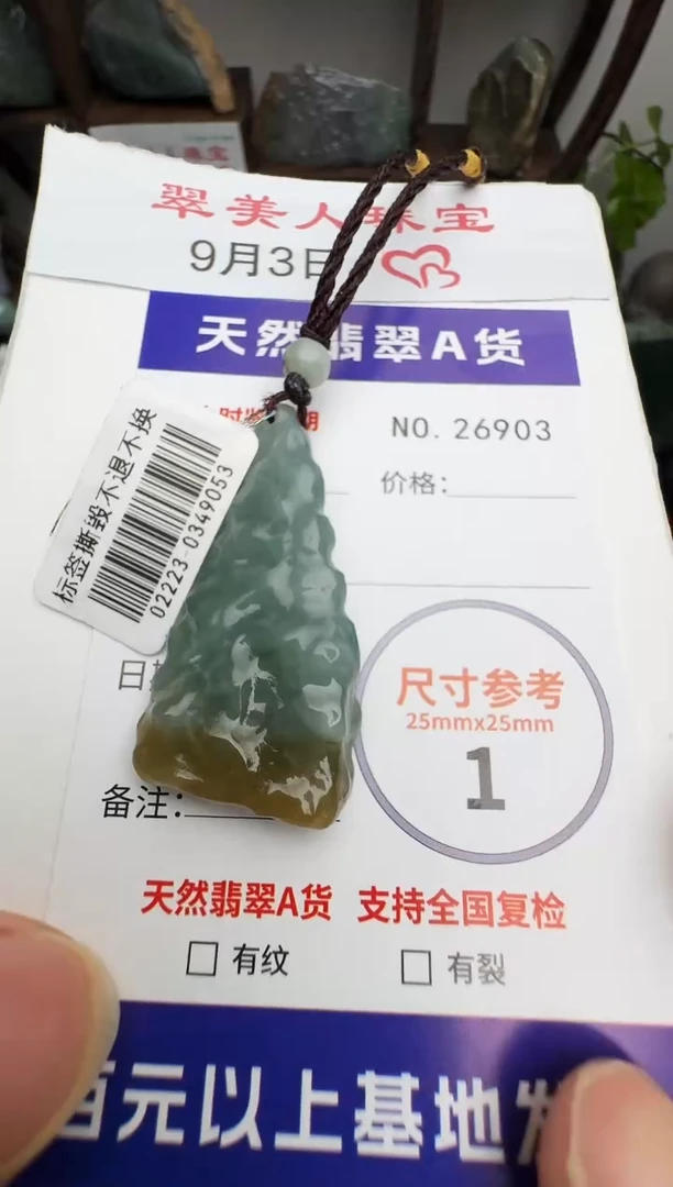 颈饰未镶嵌翡翠原石26903