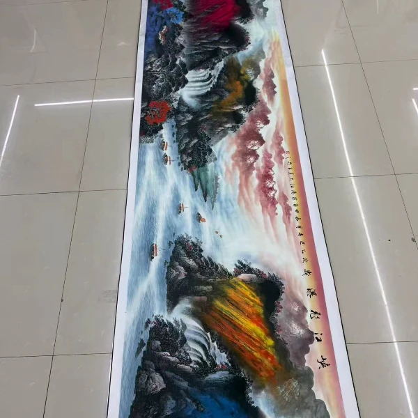 丈二《峡江飞瀑》软装裱卷轴成品包邮到家