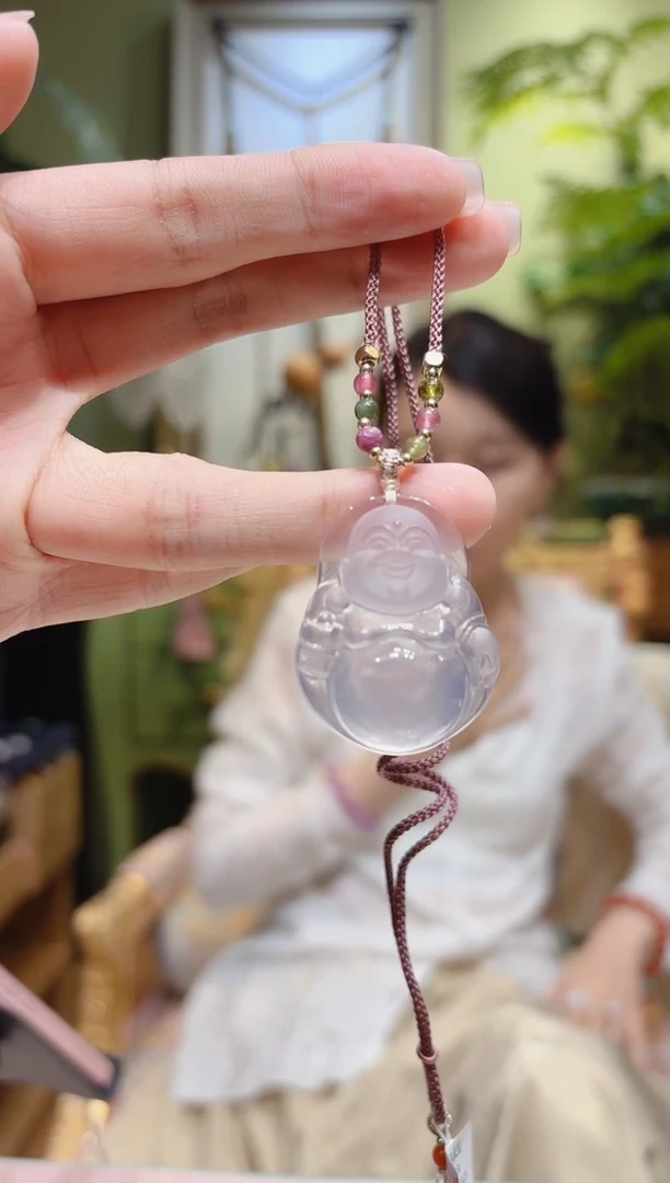 【闪购商品】水晶吊坠未镶嵌粉晶佛公绳编吊坠Z