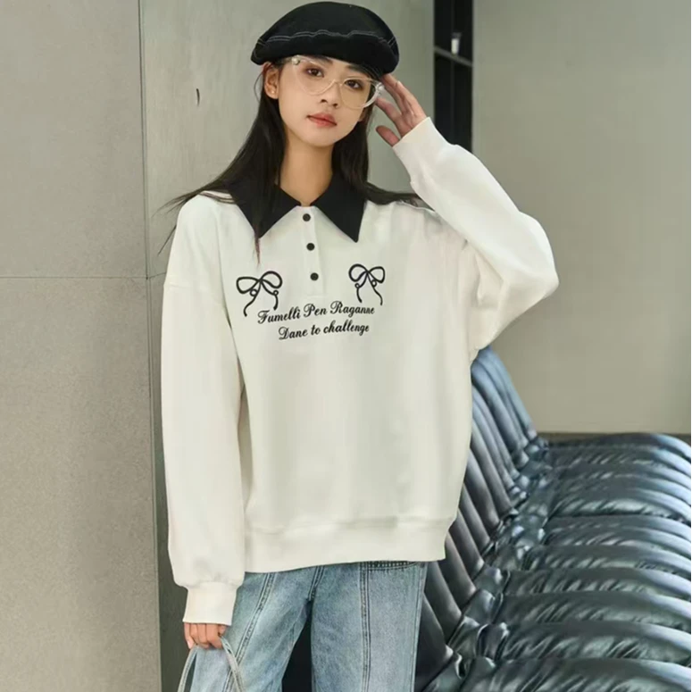 女童蝴蝶结卫衣春秋2025新款女中大童初中生洋气时髦上衣儿童春装