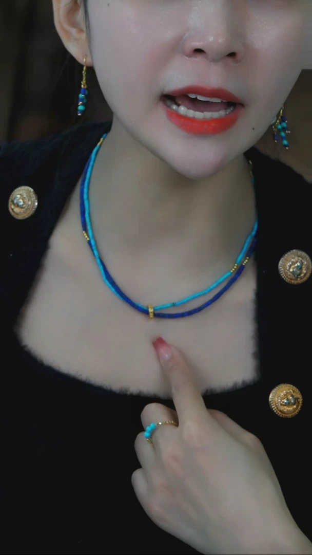 【闪购商品】青金石项链银S925镶嵌发货一件