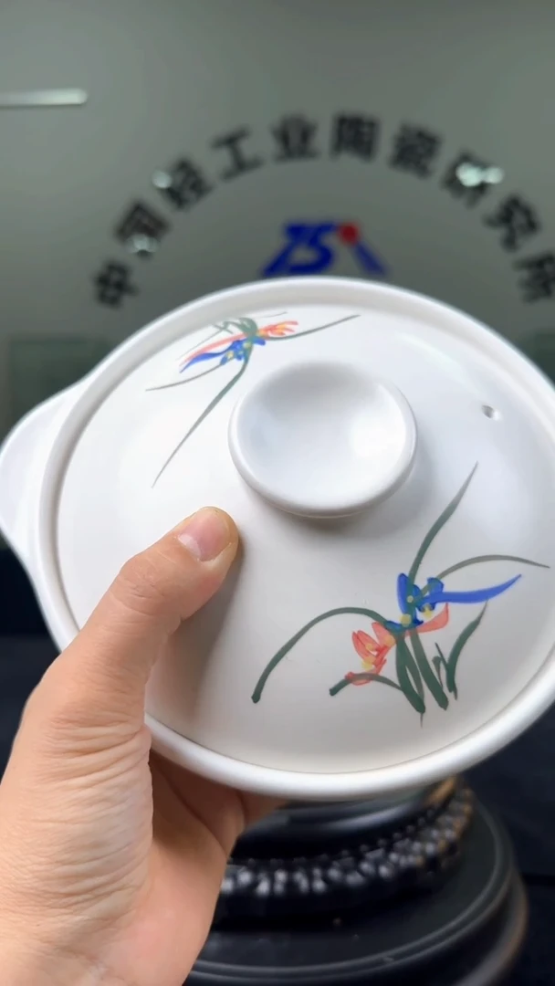 摆件兰花陶瓷耐热煲
