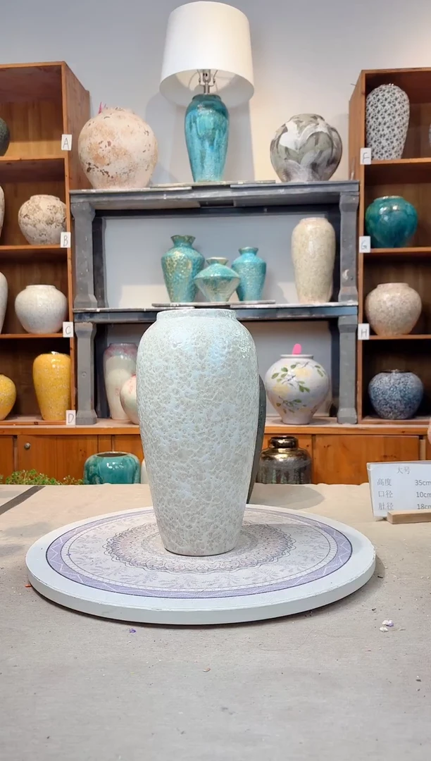 瓶陶瓷花瓶  茶白 大号  正品