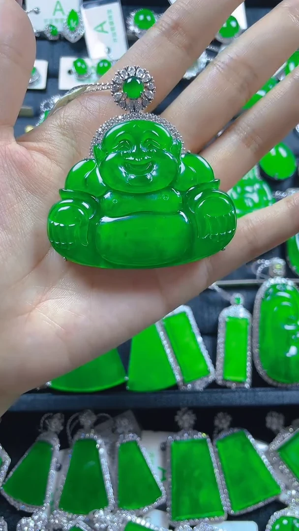 翡翠银S925镶嵌颈饰11