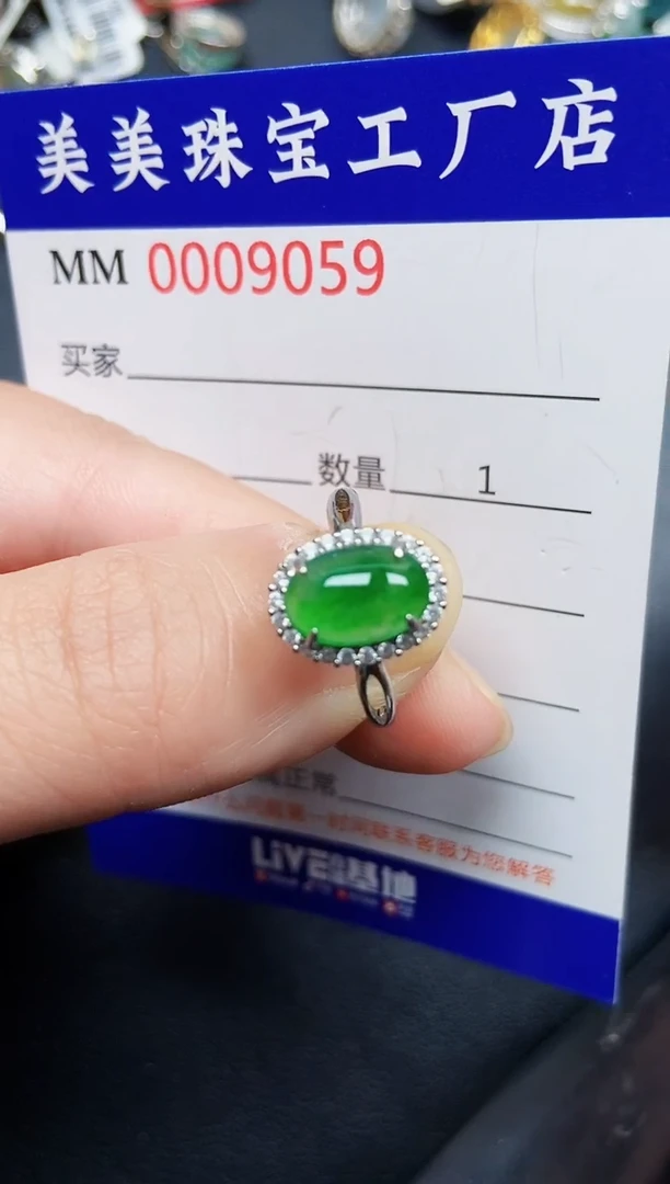 翡翠银S925镶嵌颈饰9059