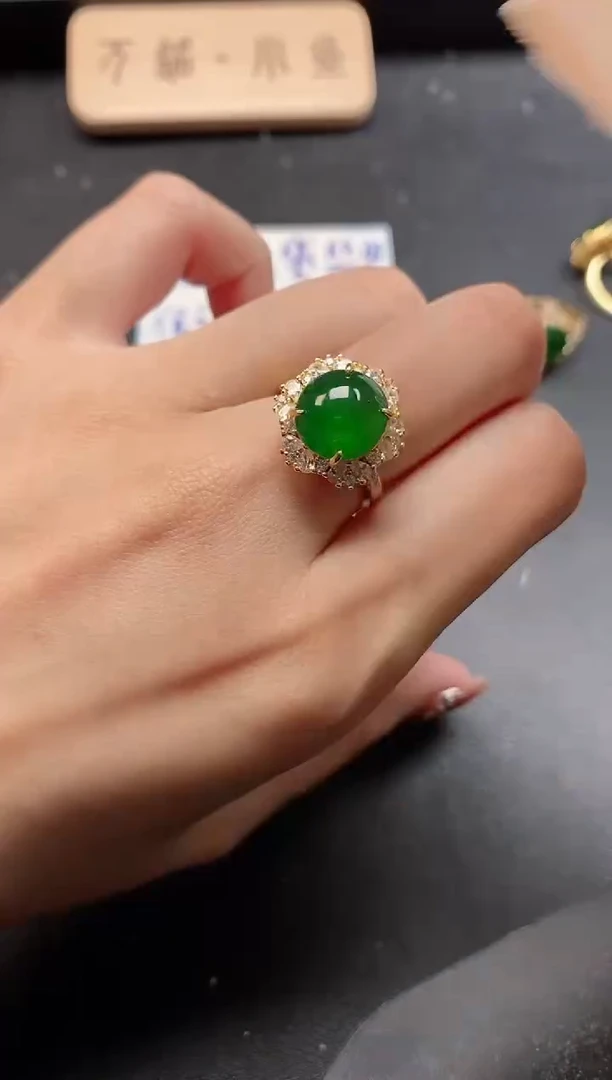 银S925镶嵌戒指翡翠51151
