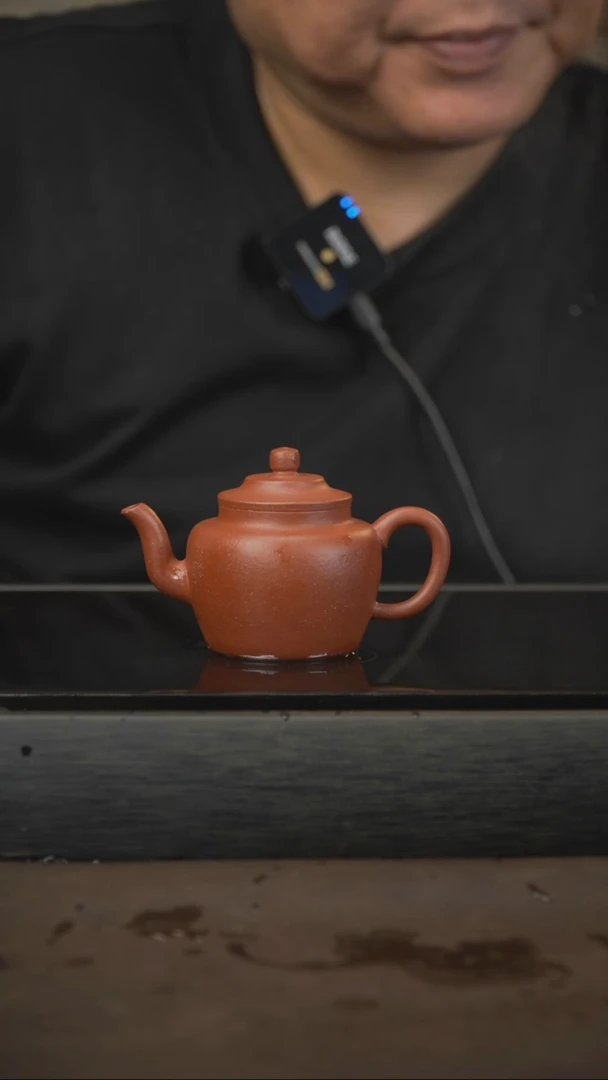 茶壶紫砂009，朱泥，笠帽宫灯，100cc