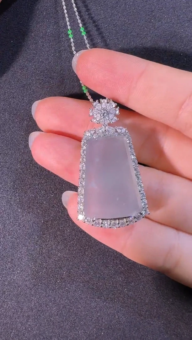 翡翠银S925镶嵌吊坠(不含链)静**慧吊坠