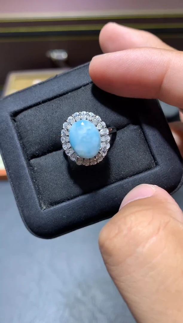 未镶嵌针钠钙石（海纹石）戒指Q80【多样性发其一】