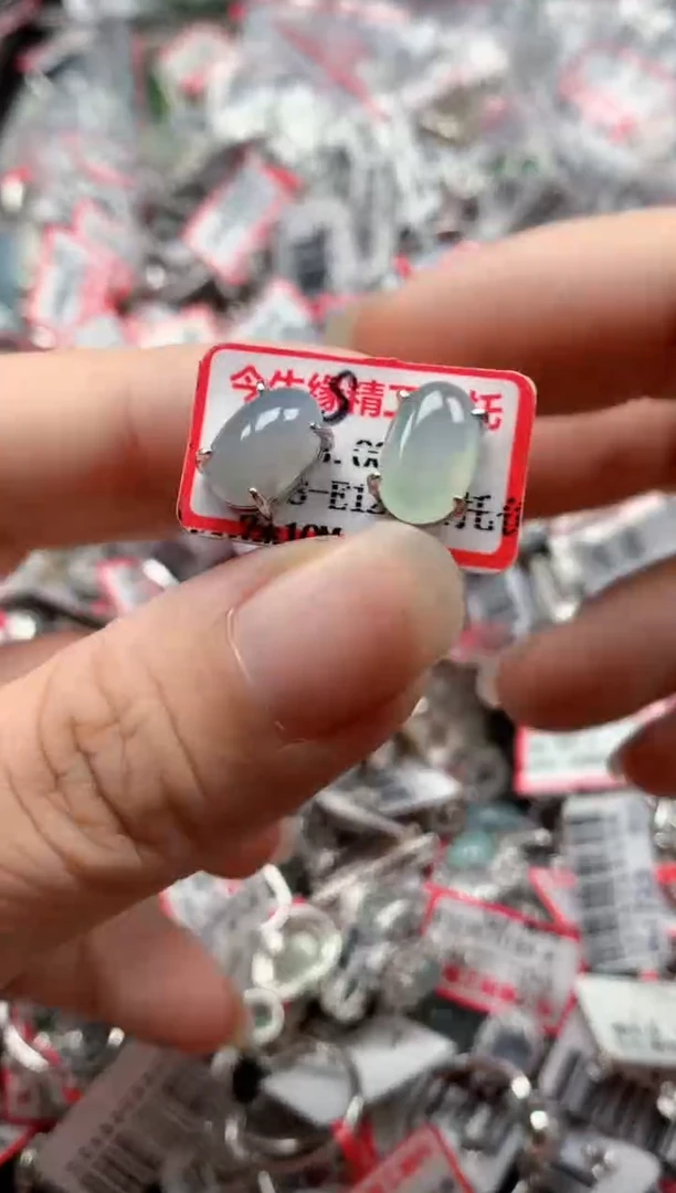 银S925镶嵌戒指翡翠天然A货缅甸翡翠
