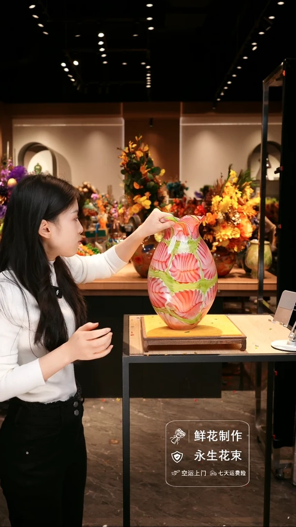 手工艺品琉璃手工花器花束空运包邮送货上门-以图片为准