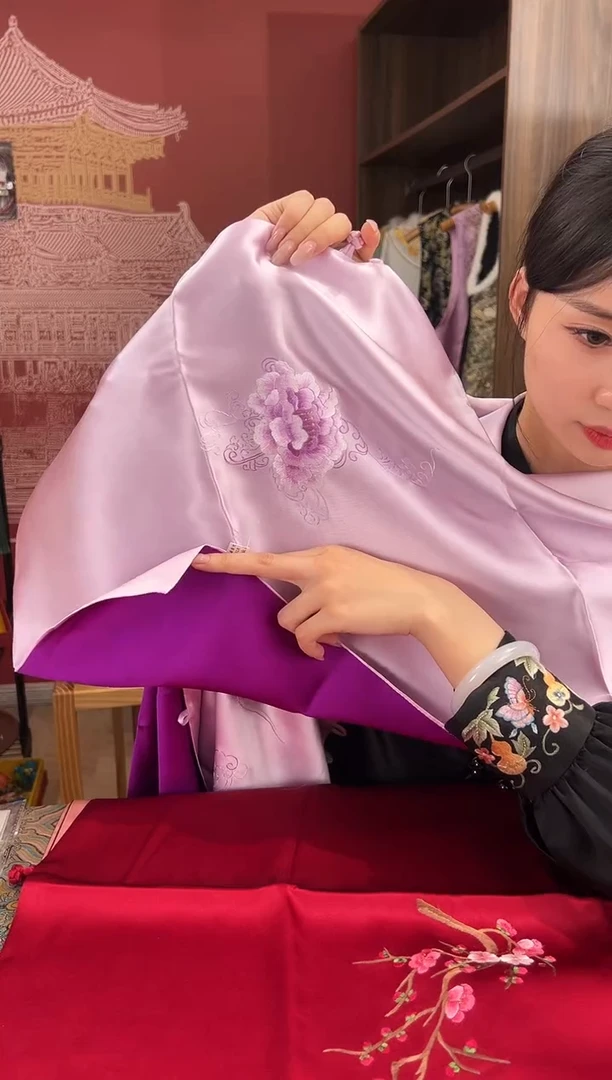 【闪购商品】刺绣苏绣100桑蚕丝大披肩