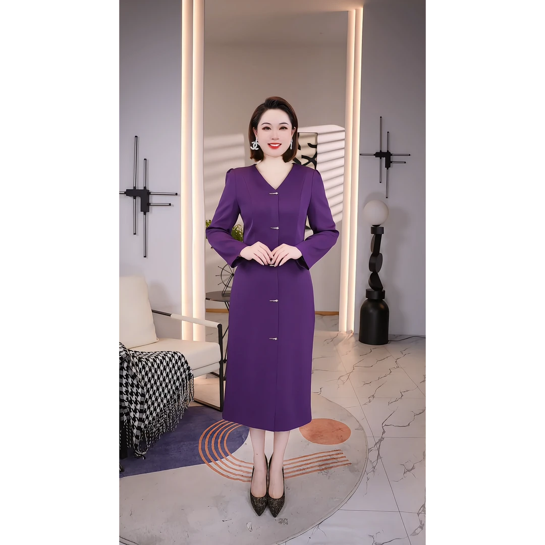 【深圳薇姐清仓】K高端大码原创遮肉显瘦小香风衣连衣裙  K209