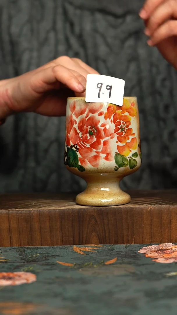 杯釉下彩手工手绘同款陶器