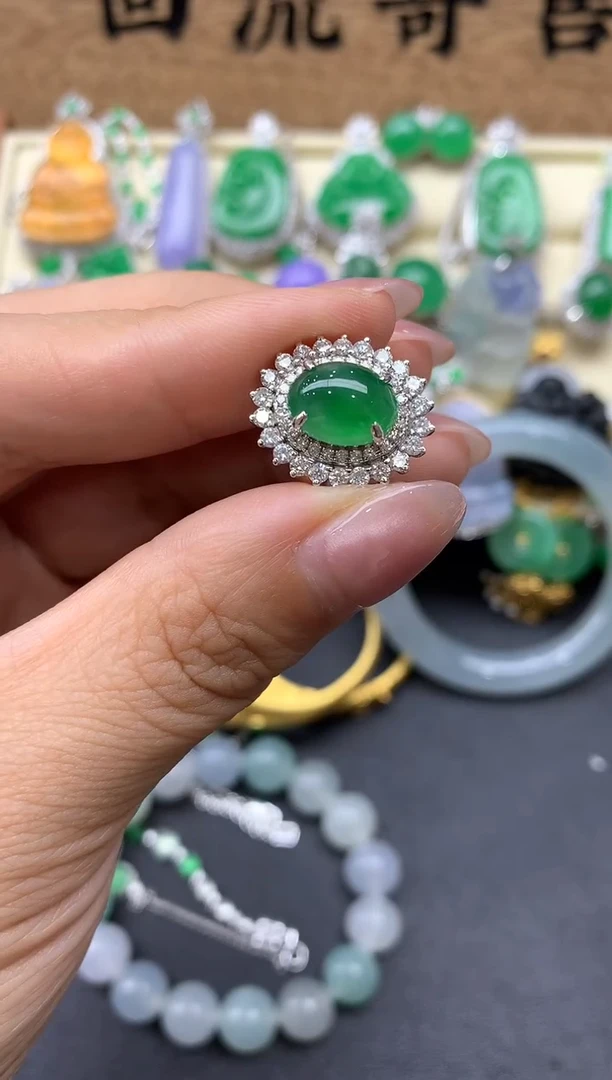 【闪购商品】翡翠戒指18K金镶嵌526-中国好珍宝