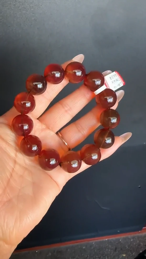 手串琥珀未镶嵌#14缅甸琥珀紫罗兰手串17mm