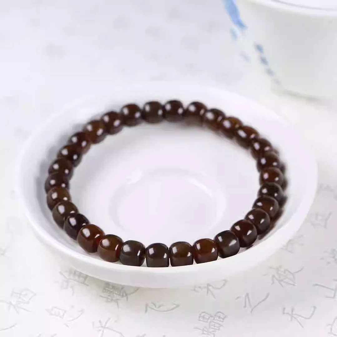 101172和田玉糖玉老型珠手串