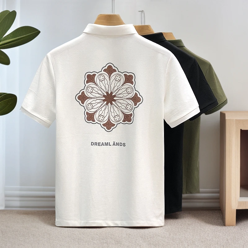 HAMOLENA轻奢高端polo衫男个性短袖痞帅翻领t恤夏季新款带领半袖