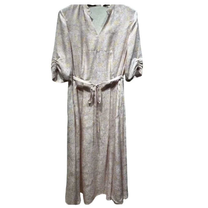 【钱老板推荐】新中式V领法式连衣裙气质春夏时尚休闲连衣裙L5501