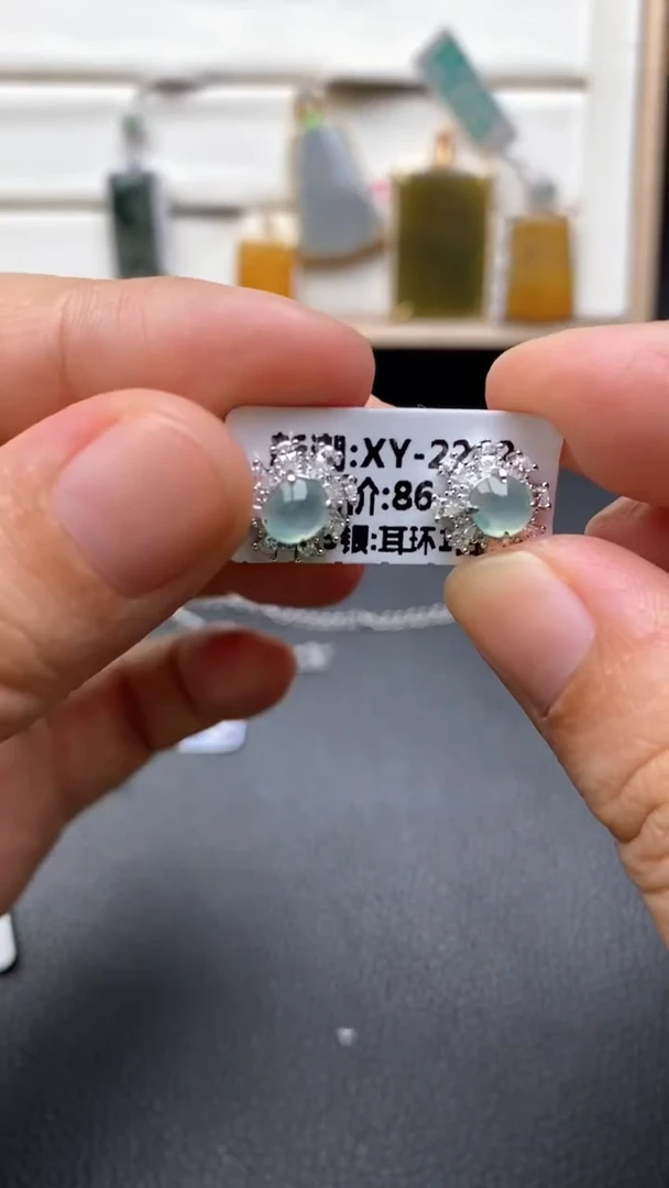 银S925镶嵌戒指翡翠1