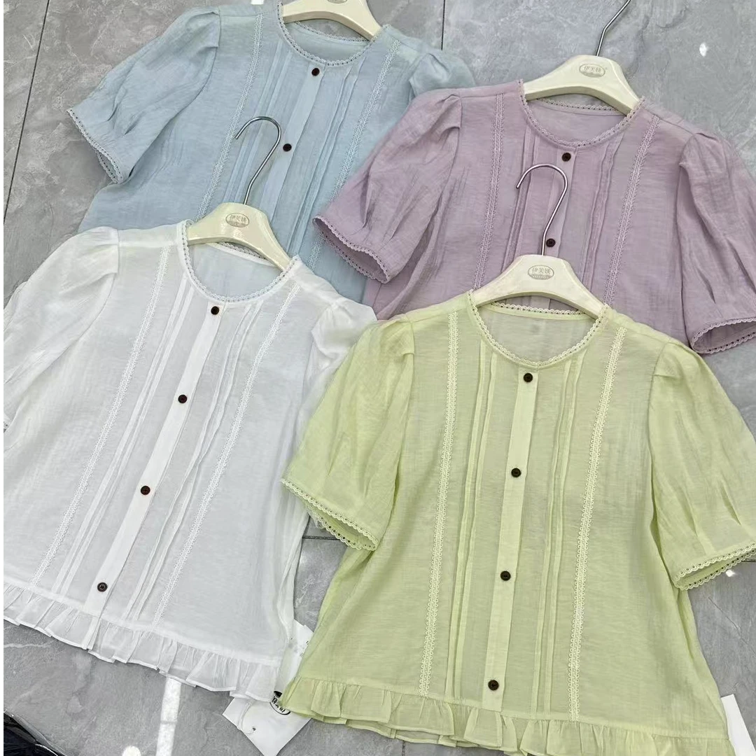 （香香25131） 设计感拼接短袖小衫女