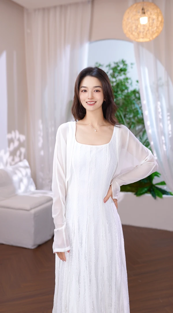 【 一米阳光】 G535  早春新款简约纯色吊带显瘦收腰长裙PL