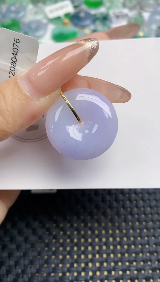 颈饰18K金镶嵌翡翠天然缅甸A货翡翠百元以上9元证书费自理