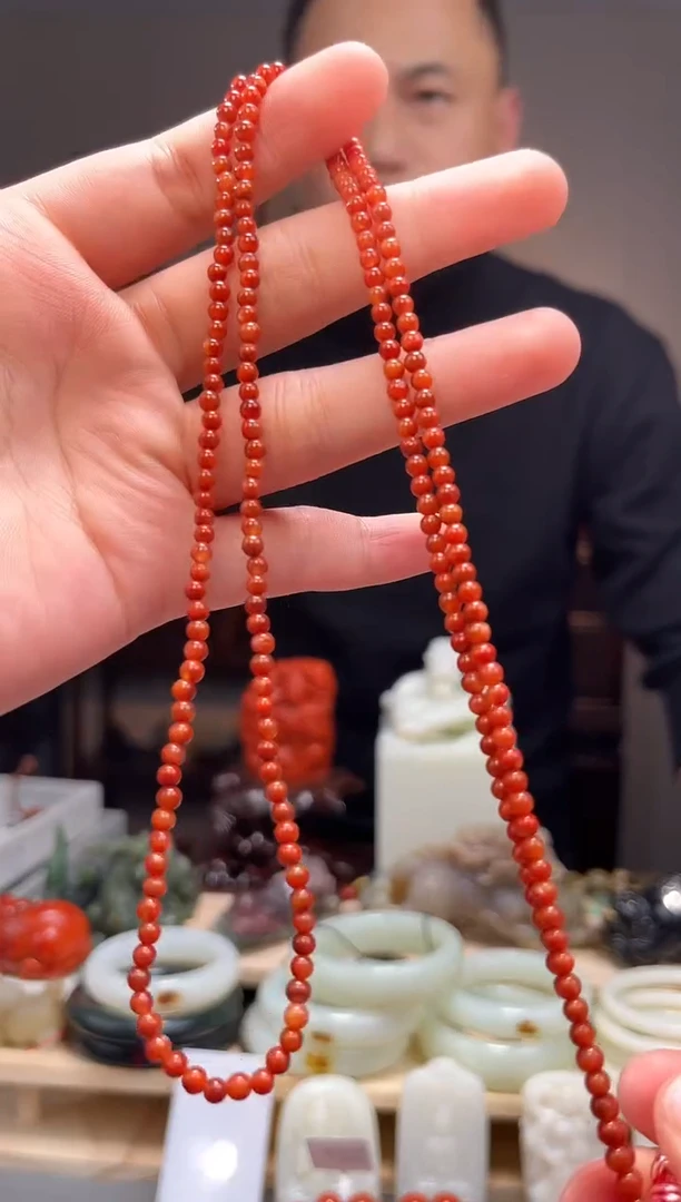 颈饰未镶嵌南红玛瑙长链