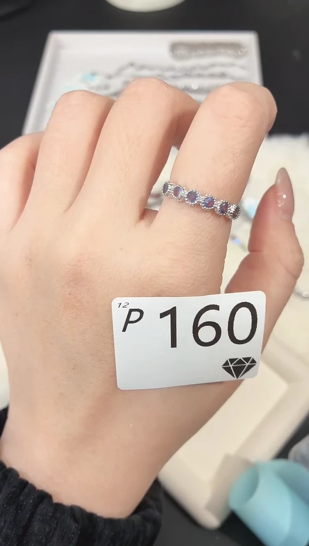 银S925镶嵌戒指坦桑石多样性发一P160