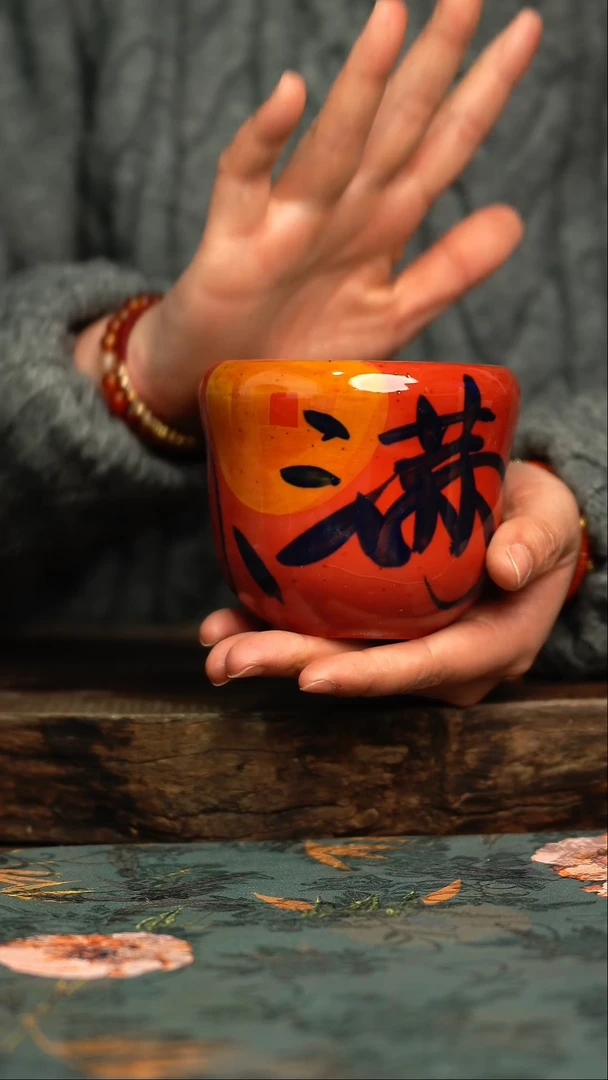 【闪购商品】杯杯釉下彩手工手绘同款陶器