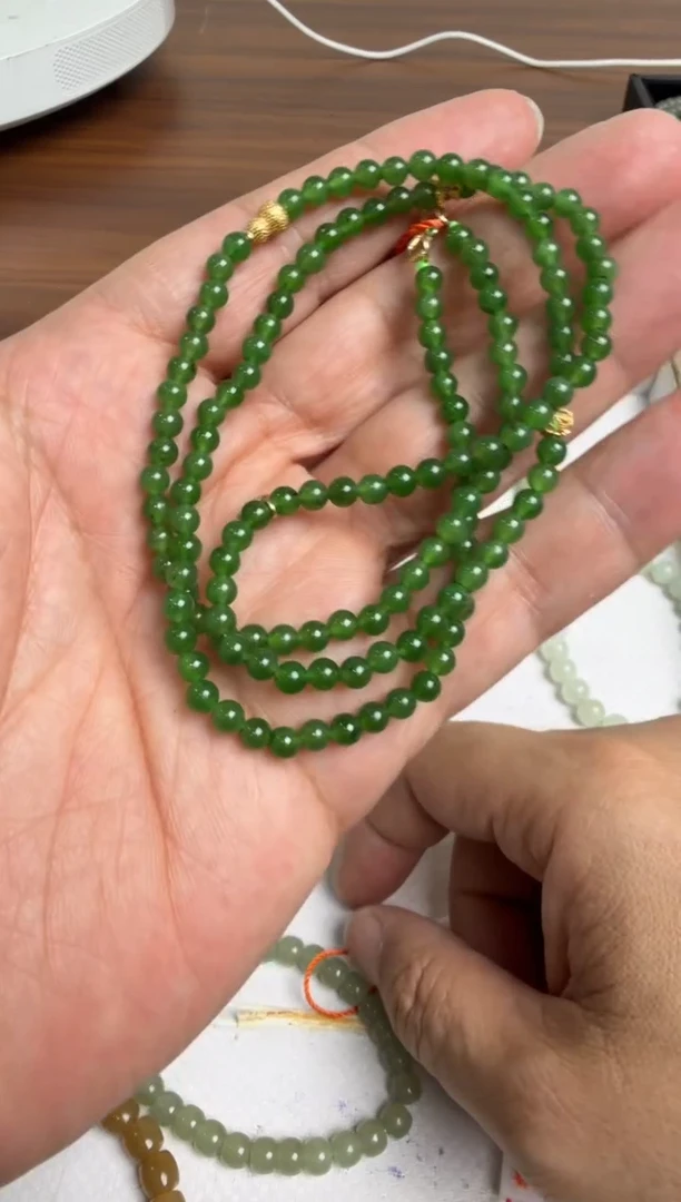 颈饰未镶嵌和田玉项链3-4mm