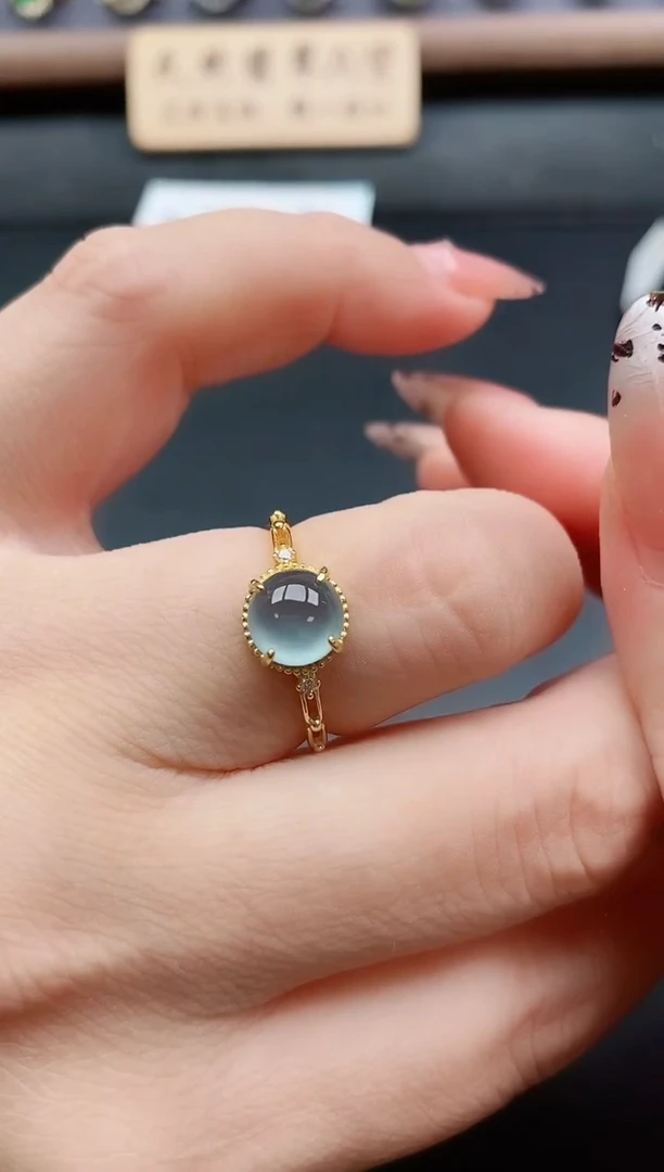 银S925镶嵌戒指翡翠1