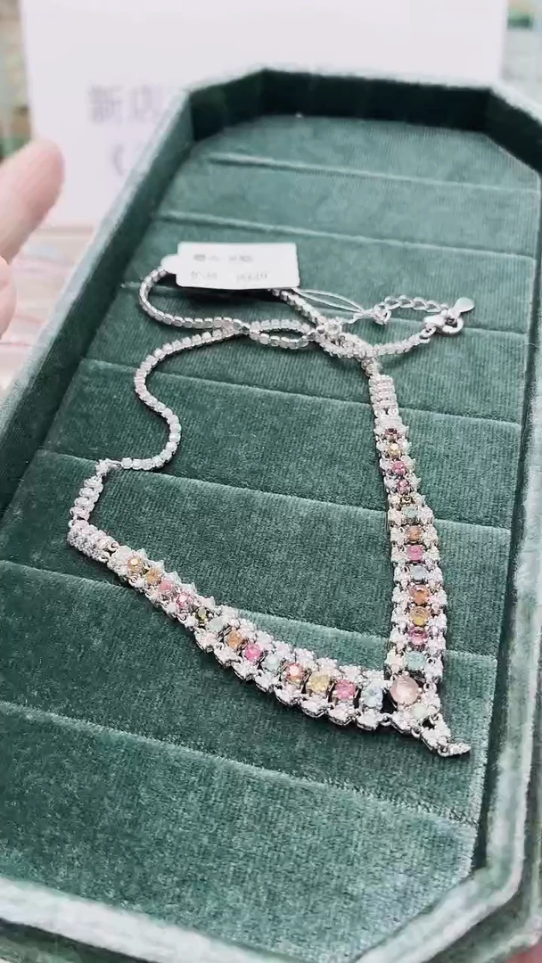 银S925镶嵌项链碧玺234ZB1128产品一个（多样性）