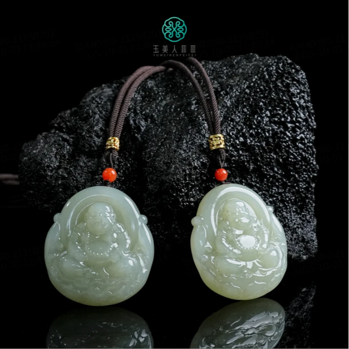 石惑珠宝%和田玉吊坠约48*43mm%多样性发一