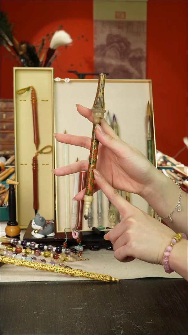 185号闪孤品高货毛笔链接 清水试笔 蘸墨不退