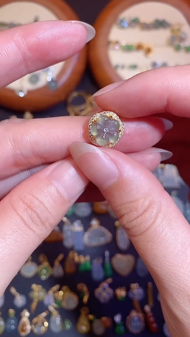 翡翠银S925镶嵌颈饰天然A货翡翠