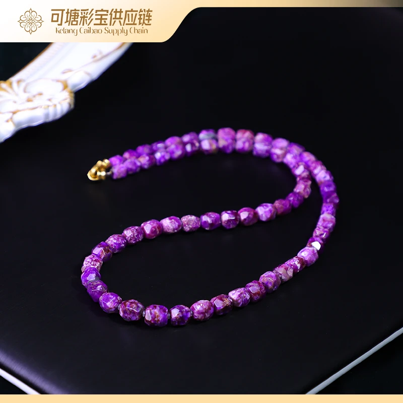 南非舒俱来 18K金 SS+级桃红紫樱花 舒俱来项链 KTCB-4318