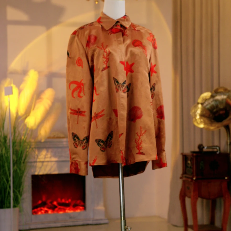 香云纱高定时尚气质减龄复古衬衫250155