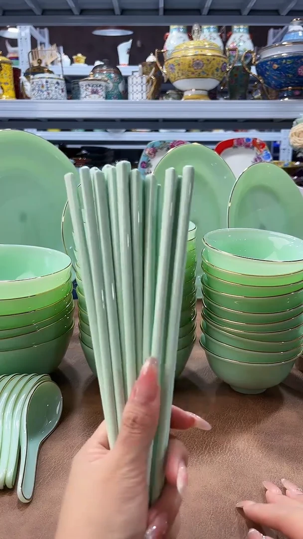 玉瓷筷子10双餐具