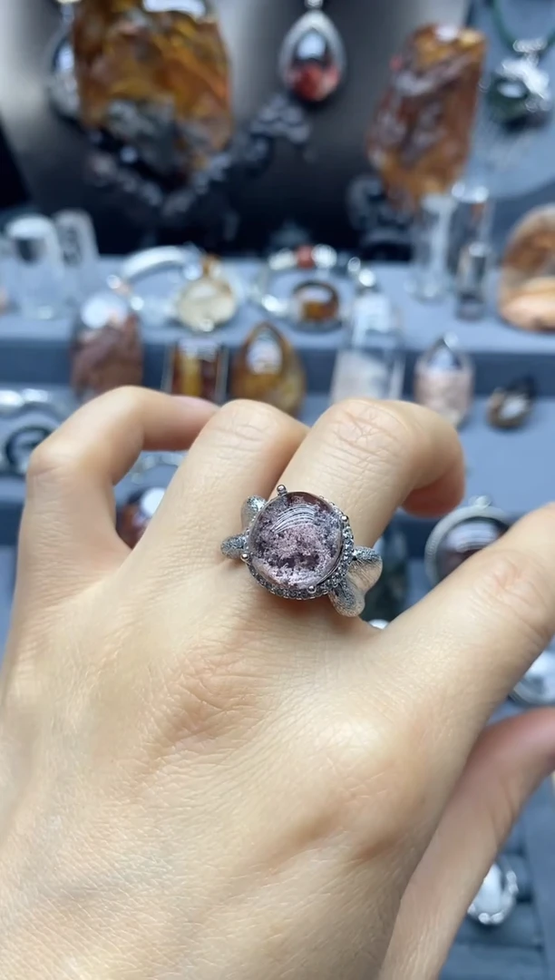 戒指银S925镶嵌水晶水晶水晶