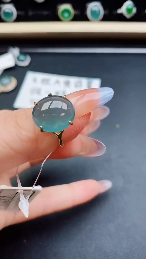 翡翠戒指银S925镶嵌508750